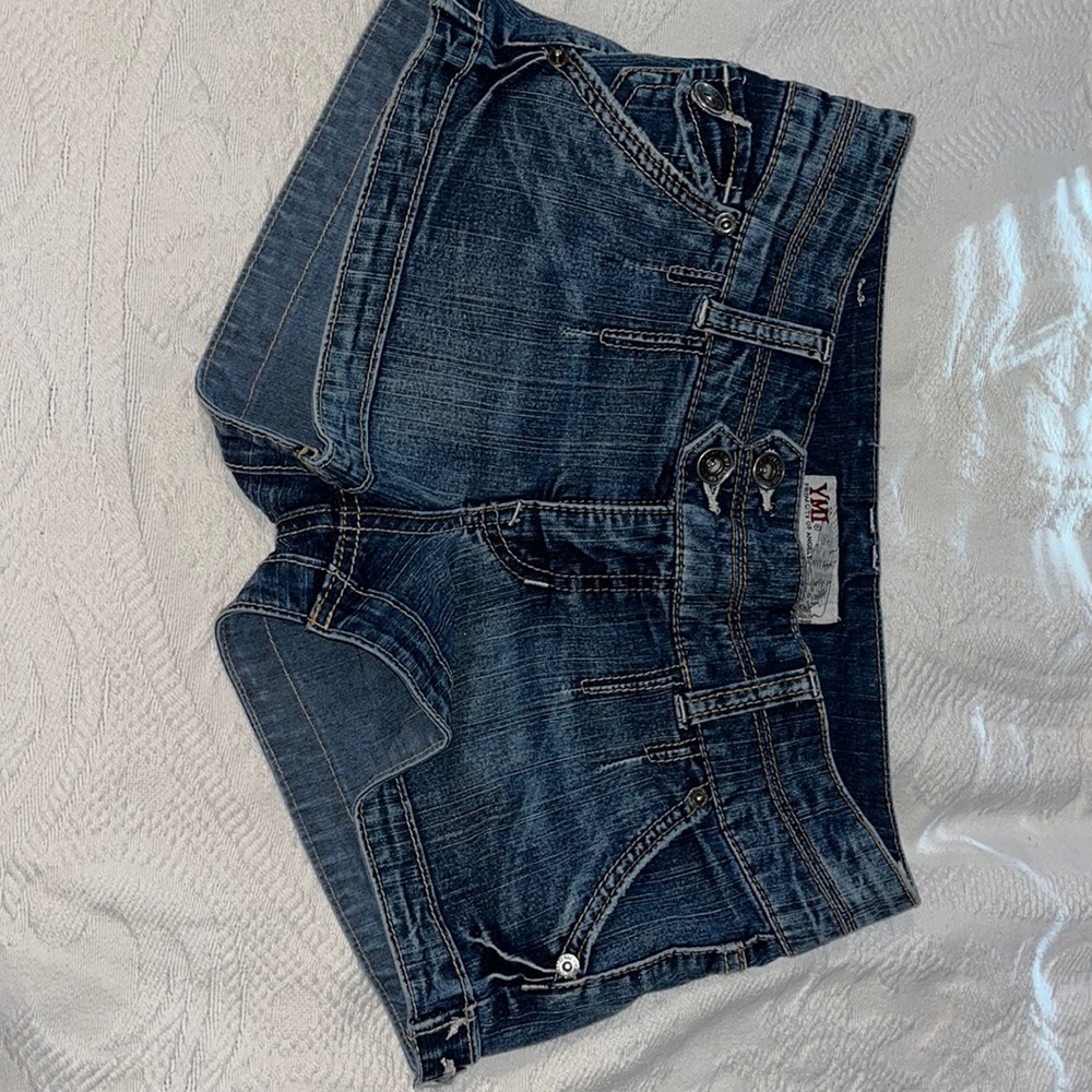 Vintage dark wash jean shorts